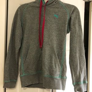 Gray with teal PUMA hoodie